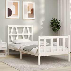 vidaXL Cadre de lit sans matelas blanc bois de pin massif