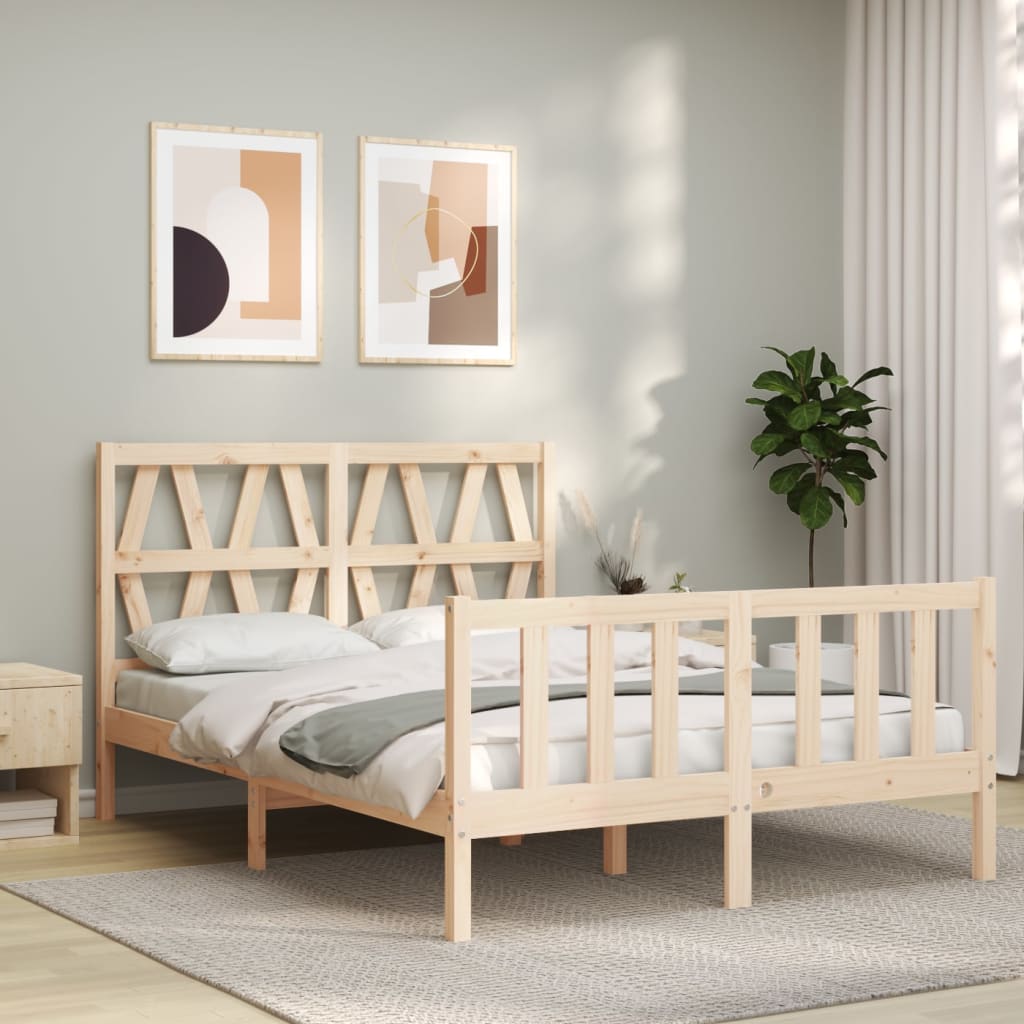 vidaXL Bedframe zonder matras massief grenenhout 140x190 cm afbeelding
