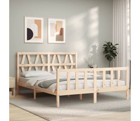 vidaXL Lovos rėmas be čiužinio, 160x200cm, pu&scaron;ies medienos masyvas