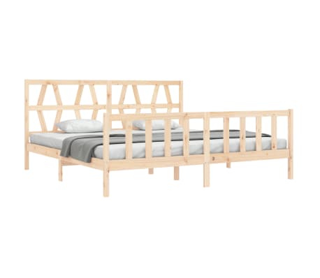 vidaXL Estructura de cama de matrimonio con cabecero madera maciza