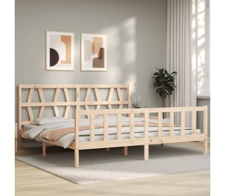 vidaXL Cadru de pat fără saltea, 200x200 cm, lemn masiv pin
