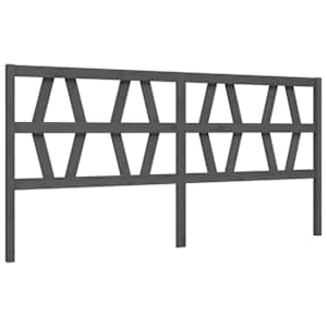 Rám postele s čelem šedý 200 x 200 cm masivní dřevo - obrázek 8