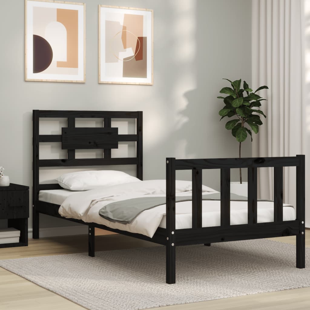 Temporizador litro Redada vidaXL Estructura de cama con cabecero madera maciza negro - Bechester -  Reinventando la experiencia de comprar muebles