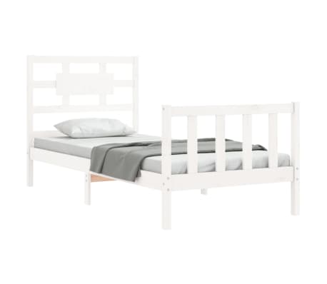vidaXL Bedframe zonder matras massief grenenhout wit 90x200 cm