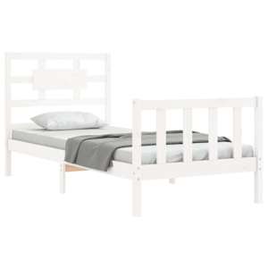 vidaXL Bedframe zonder matras massief grenenhout wit 90x200 cm