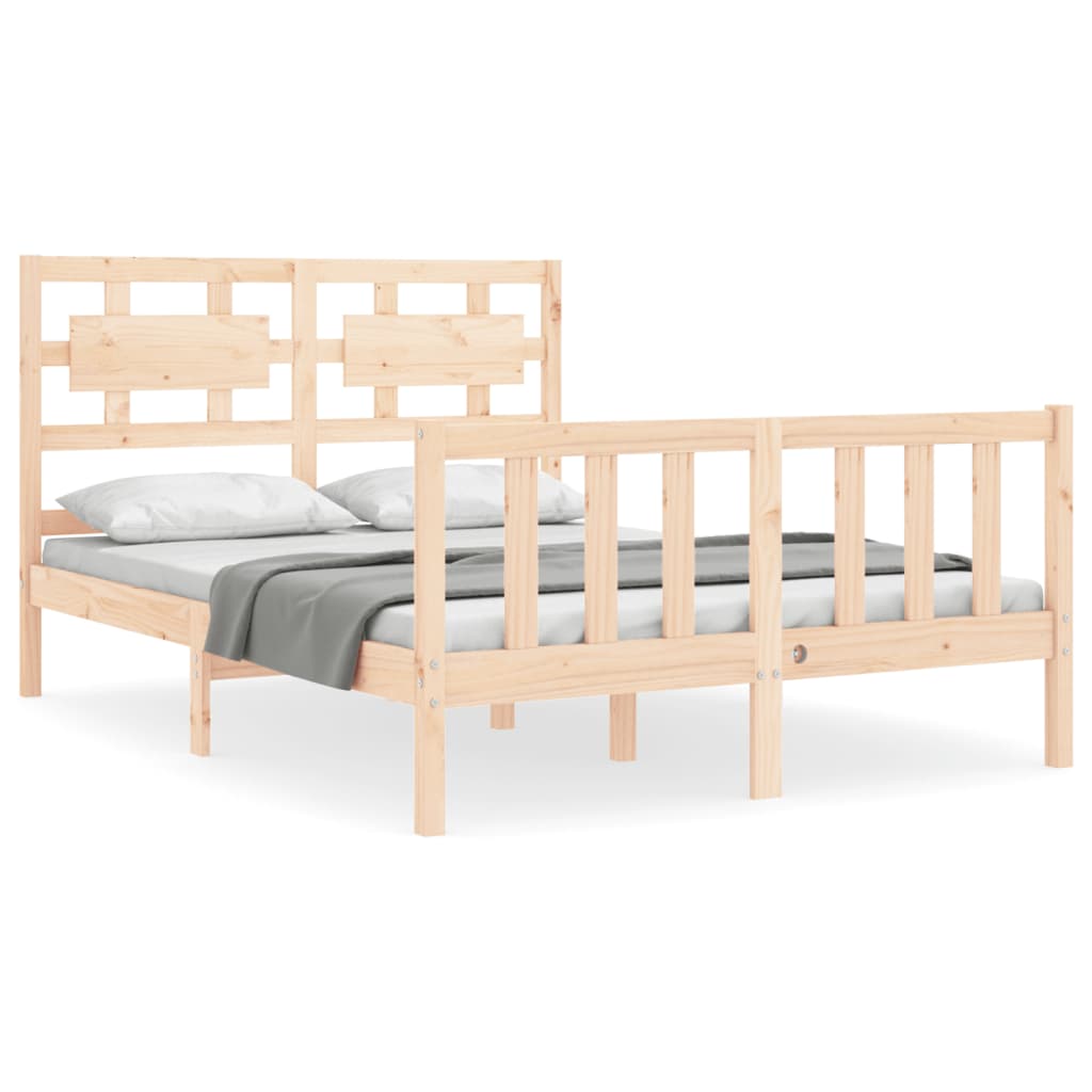 vidaXL Bedframe met hoofdbord massief hout 120x200 cm