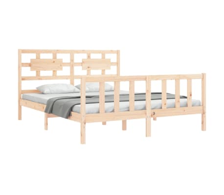 vidaXL Lovos rėmas be čiužinio, 160x200cm, pu&scaron;ies medienos masyvas