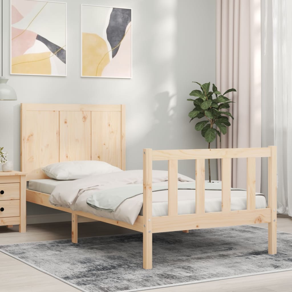 vidaXL Bed Frame without Mattress Single Solid Wood Pine