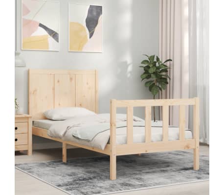 vidaXL Bed Frame without Mattress Single Solid Wood Pine