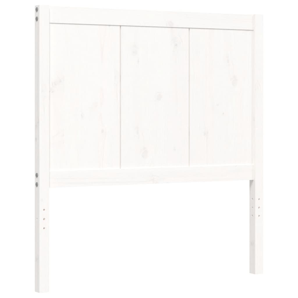 fehér tömör fa ágykeret fejtámlával (Single)