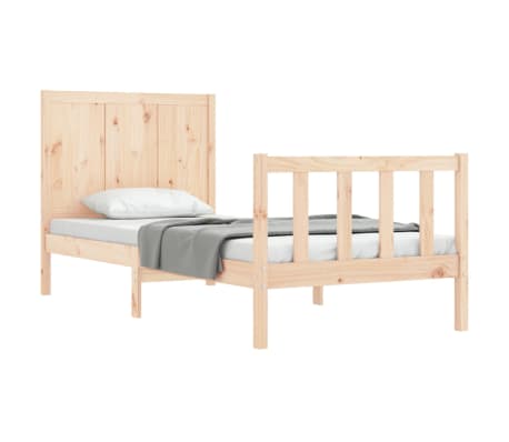 vidaXL Lovos rėmas be čiužinio, 90x200cm, pu&scaron;ies medienos masyvas