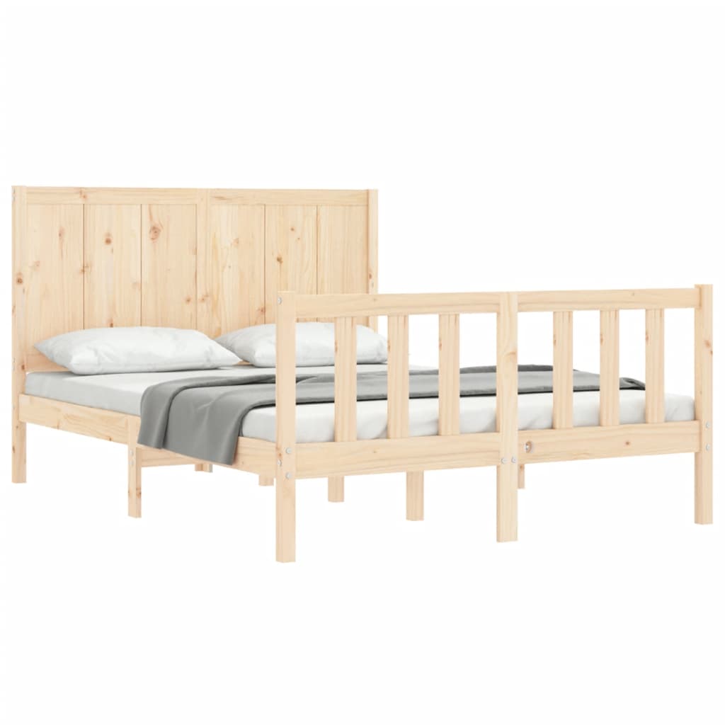 vidaXL Bedframe zonder matras massief grenenhout 140x200 cm afbeelding