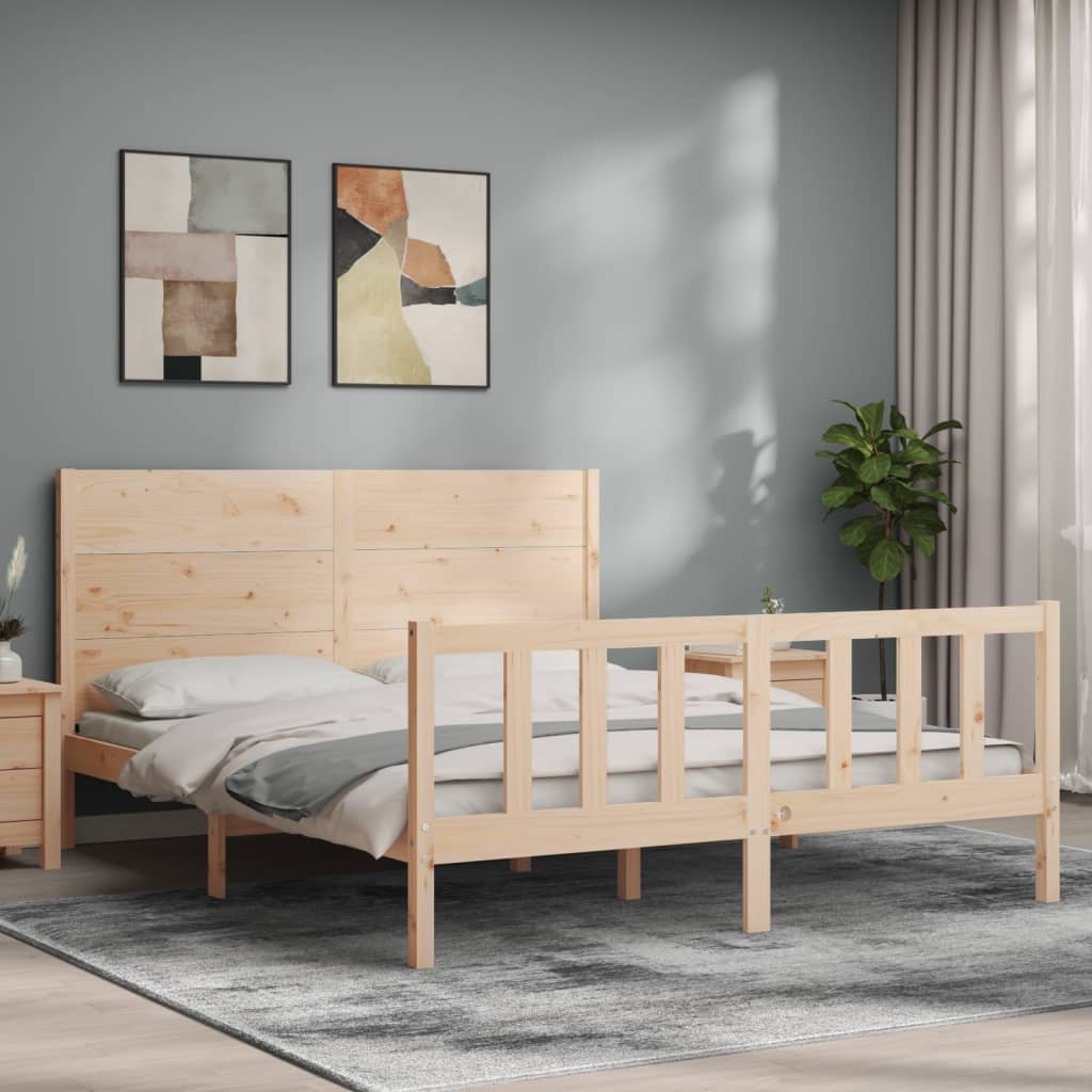 Thumbnail - vidaXL Massivholzbett ohne Matratze 160x200 cm Kiefernholz