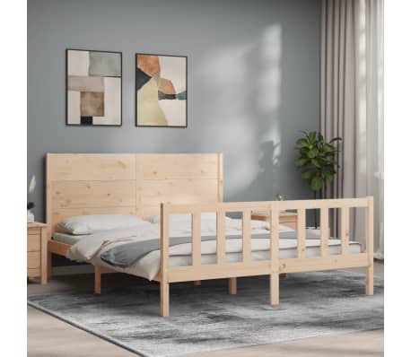 vidaXL Cama sem colch&atilde;o 160x200 cm madeira de pinho maci&ccedil;a