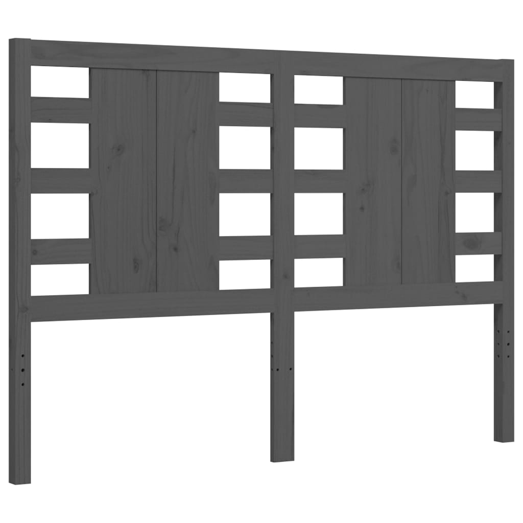 szürke tömör fa ágykeret fejtámlával Small Double