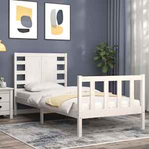 vidaXL Sengeramme uten madrass hvit 90x200 cm heltre furu