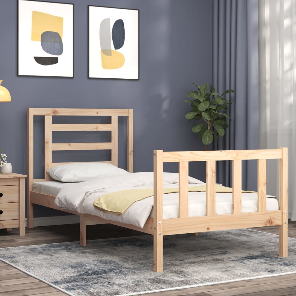 vidaXL Bedframe zonder matras massief grenenhout 90x200 cm afbeelding