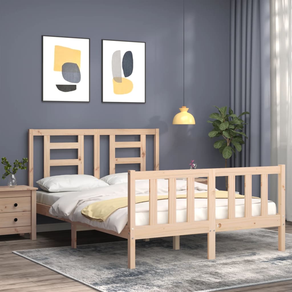Thumbnail - vidaXL Massivholzbett ohne Matratze 140x200 cm Kiefernholz