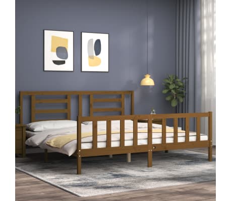 vidaXL Bed Frame without Mattress Honey Brown 200x200 cm Solid Wood Pine