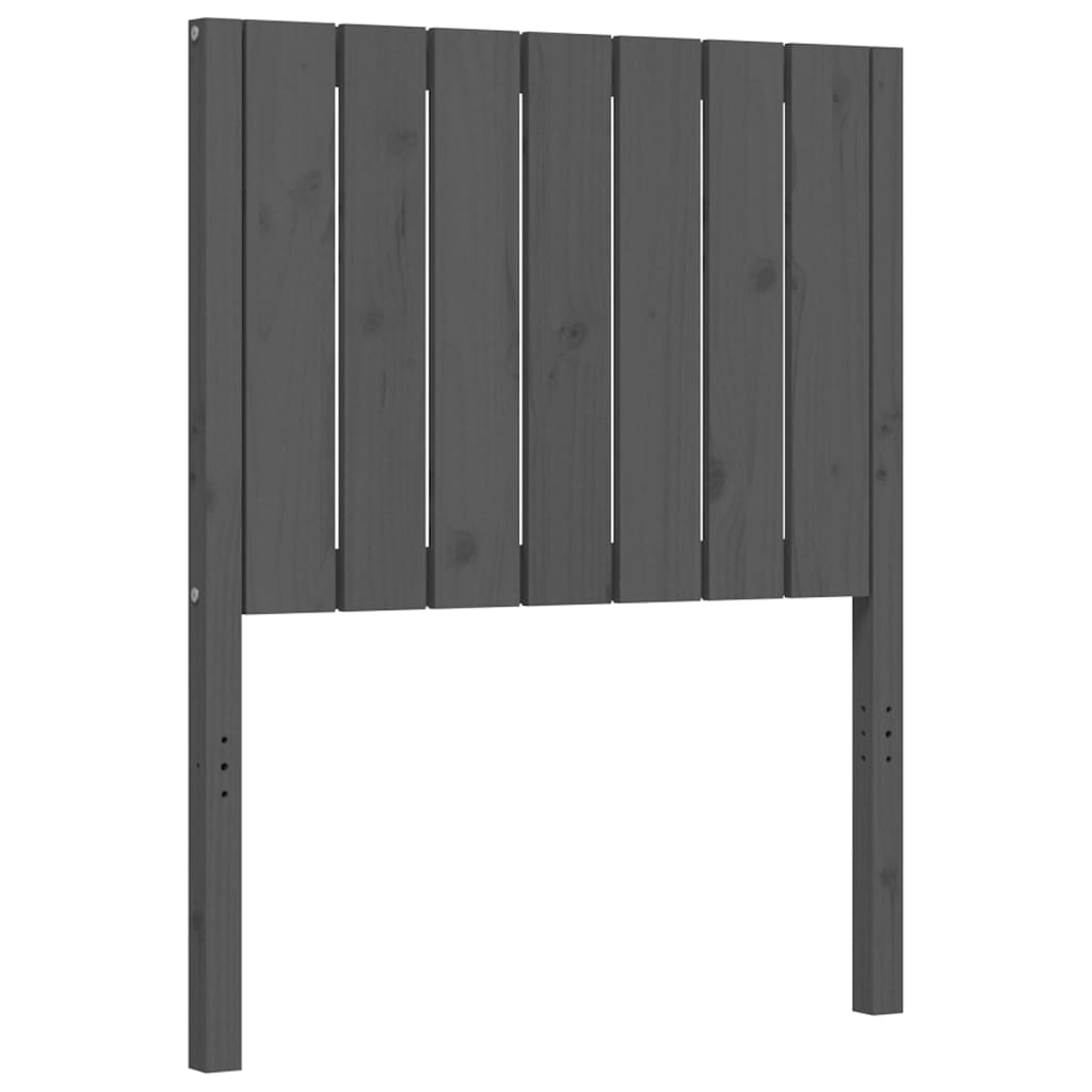 szürke tömör fa ágykeret fejtámlával Small Single