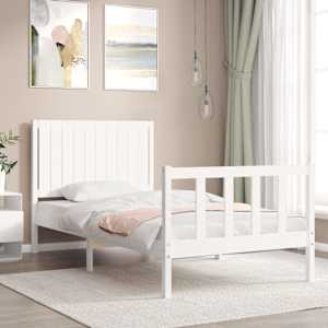 vidaXL Bed Frame without Mattress White 100x200 cm Solid Wood Pine