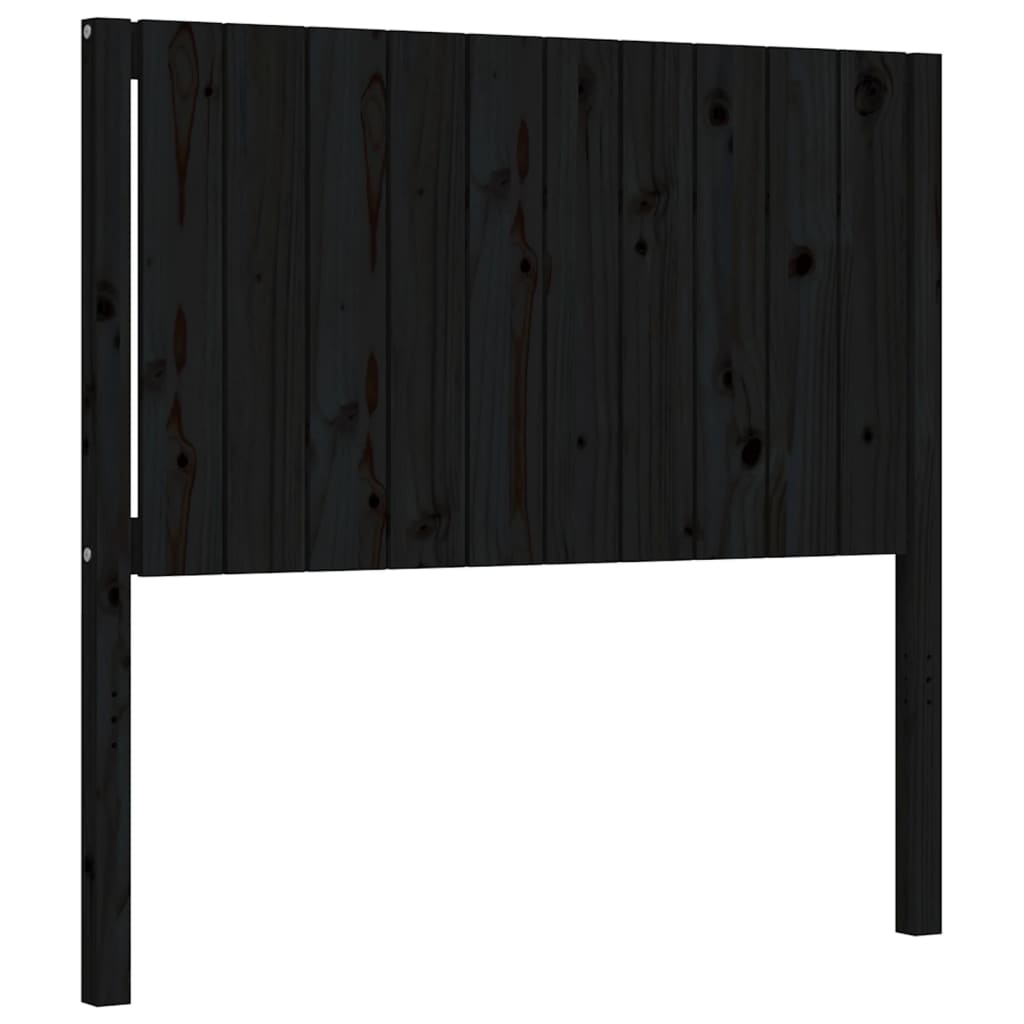 fekete tömör fa ágykeret fejtámlával 100 x 200 cm