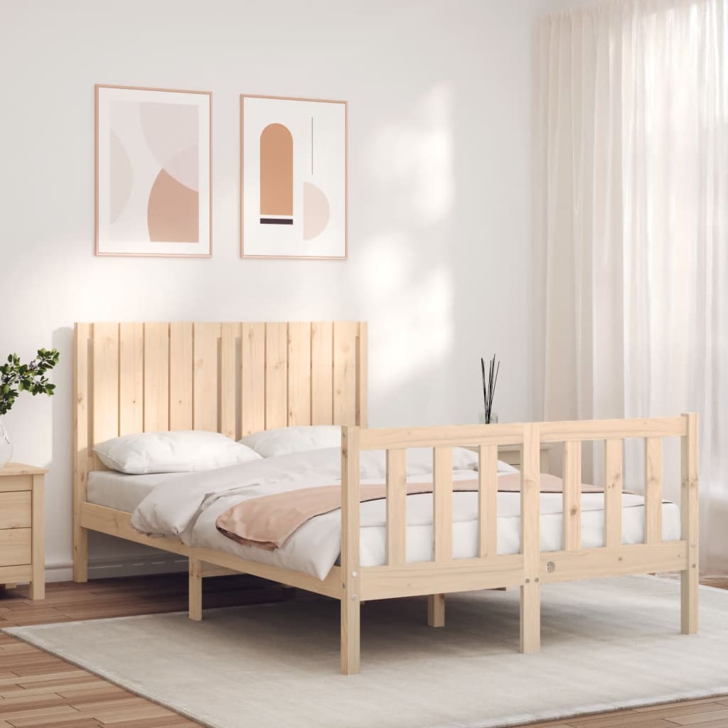 Photos - Bed VidaXL  Frame without Mattress 120x200 cm Solid Wood Pine 