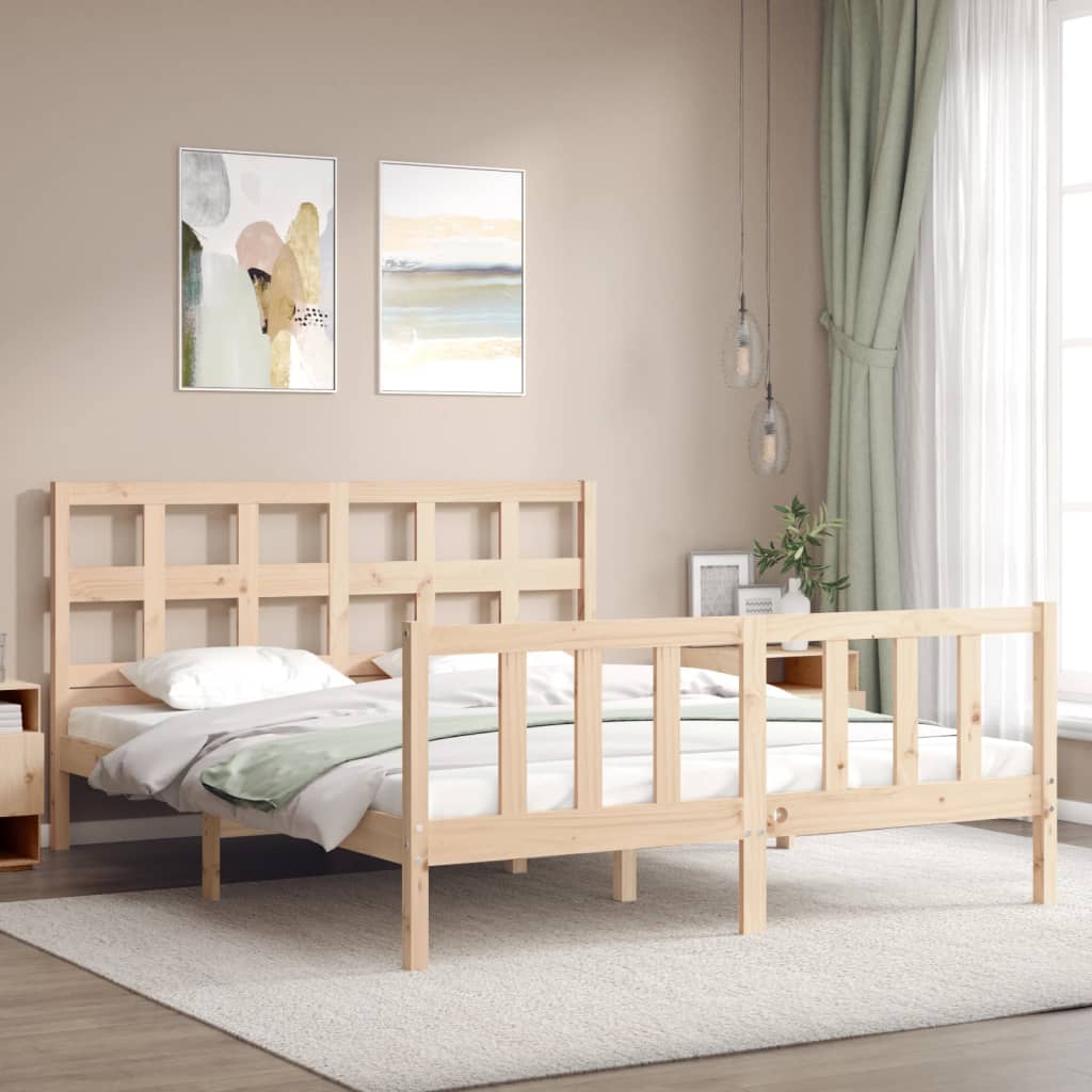 vidaXL Bedframe zonder matras massief grenenhout 160x200 cm afbeelding