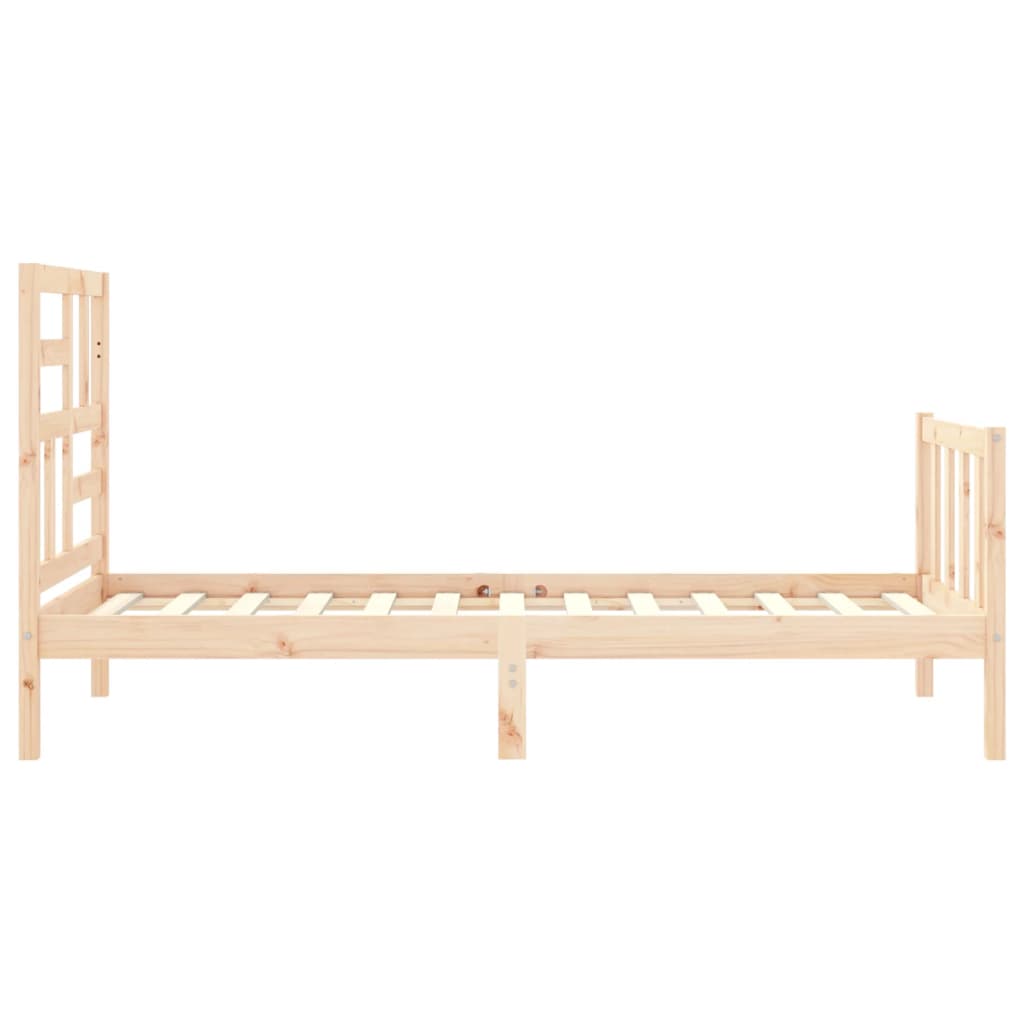 Rama łóżka z wezgłowiem, 3FT, pojedyncza, lite drewno