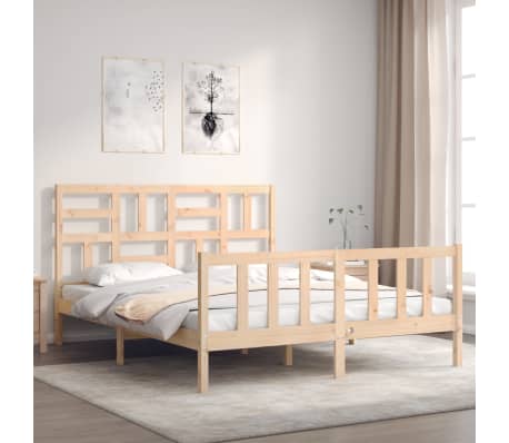 vidaXL Cadre de lit sans matelas bois de pin massif