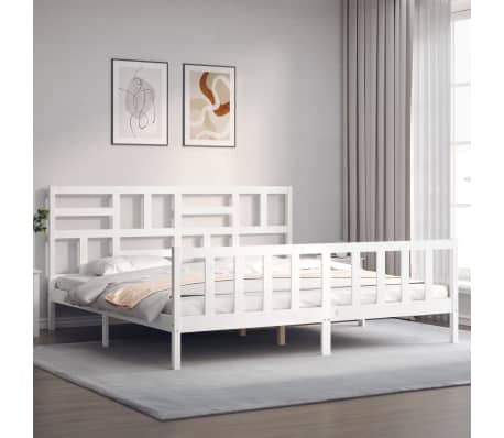 vidaXL Cadre de lit sans matelas blanc 200x200 cm bois massif de pin