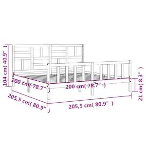 Postel bez matrace bílá 200 x 200 cm masivní borovice - obrázek 12