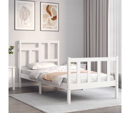 vidaXL Cadre de lit sans matelas blanc 90x200 cm bois de pin massif