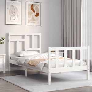 vidaXL Cadre de lit sans matelas blanc 90x200 cm bois de pin massif