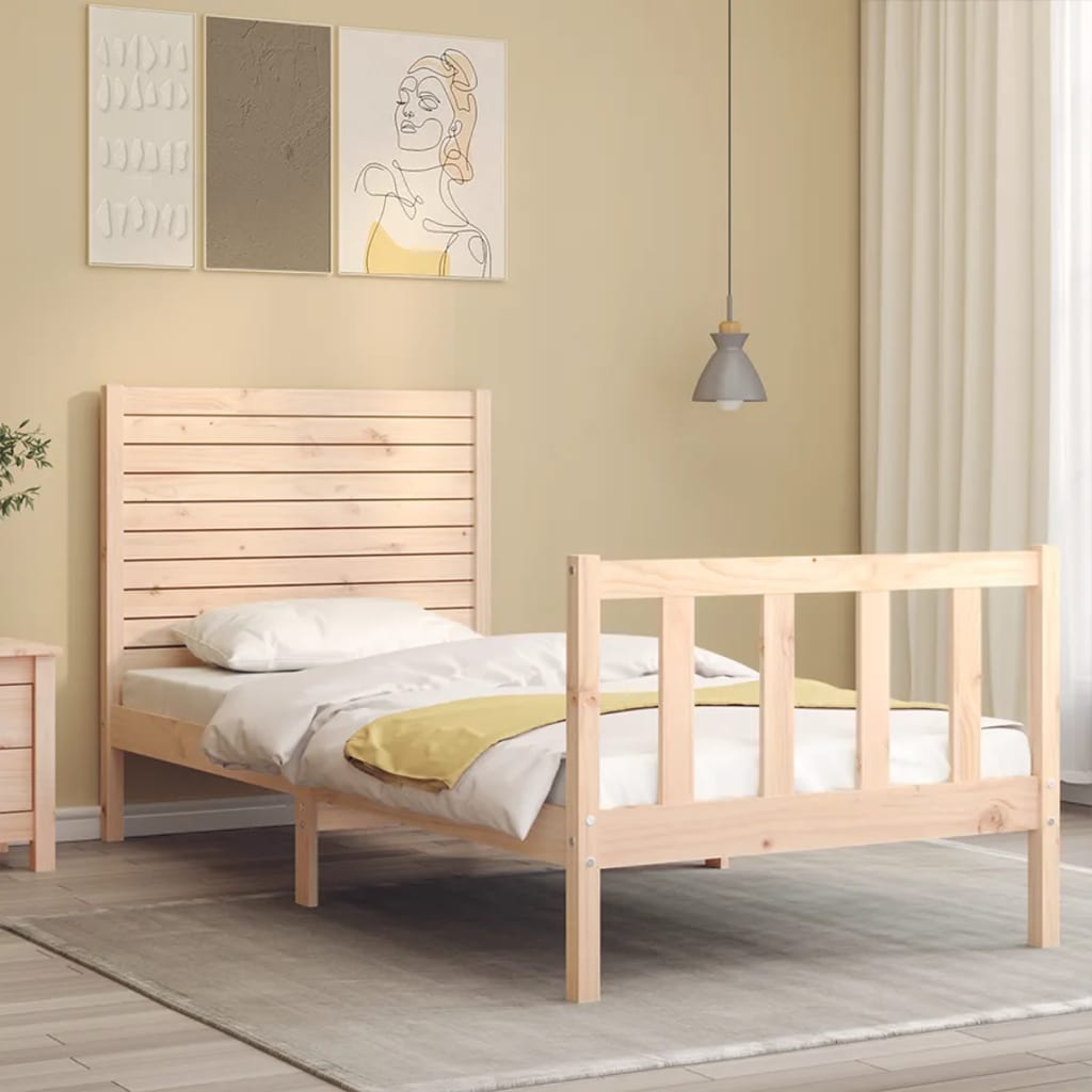 vidaXL Bedframe zonder matras massief grenenhout 100x200 cm afbeelding