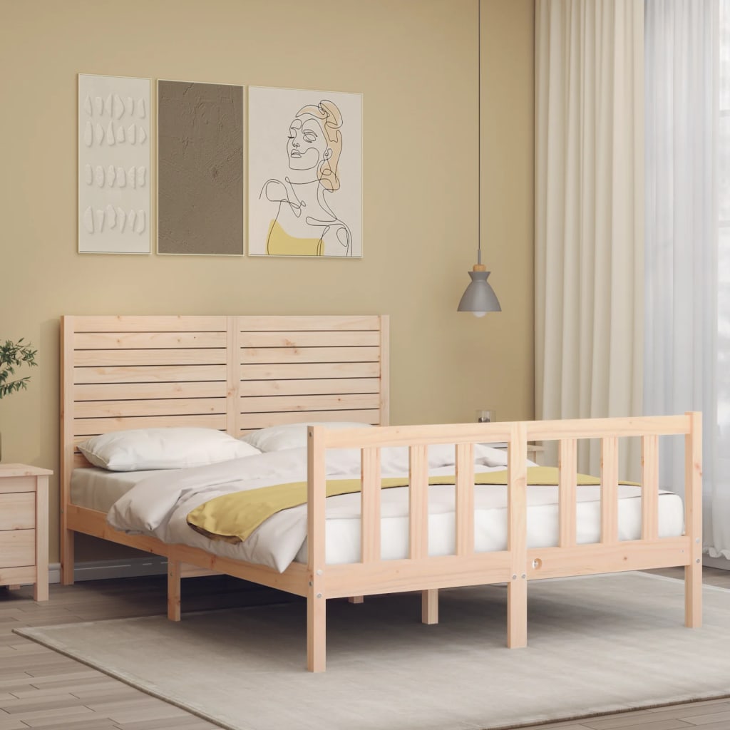 vidaXL Bedframe zonder matras massief grenenhout 140x200 cm afbeelding