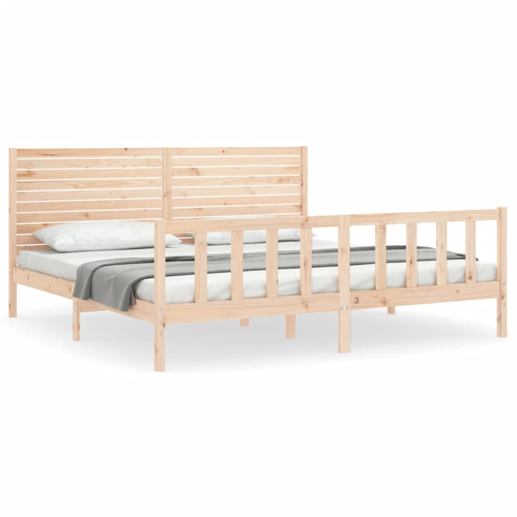 vidaXL Rám postele s čelem Super King Size masivní dřevo