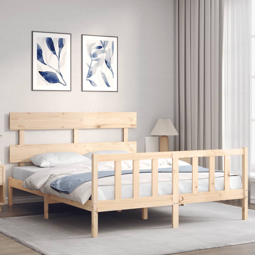 vidaXL Bedframe zonder matras massief grenenhout 160x200 cm afbeelding