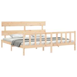 Rám postele s čelem Super King Size masivní dřevo - obrázek 4