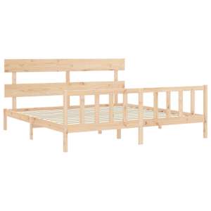 Rám postele s čelem Super King Size masivní dřevo - obrázek 5