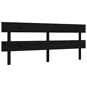 Rám postele s čelem černý 200 x 200 cm masivní dřevo - obrázek 8