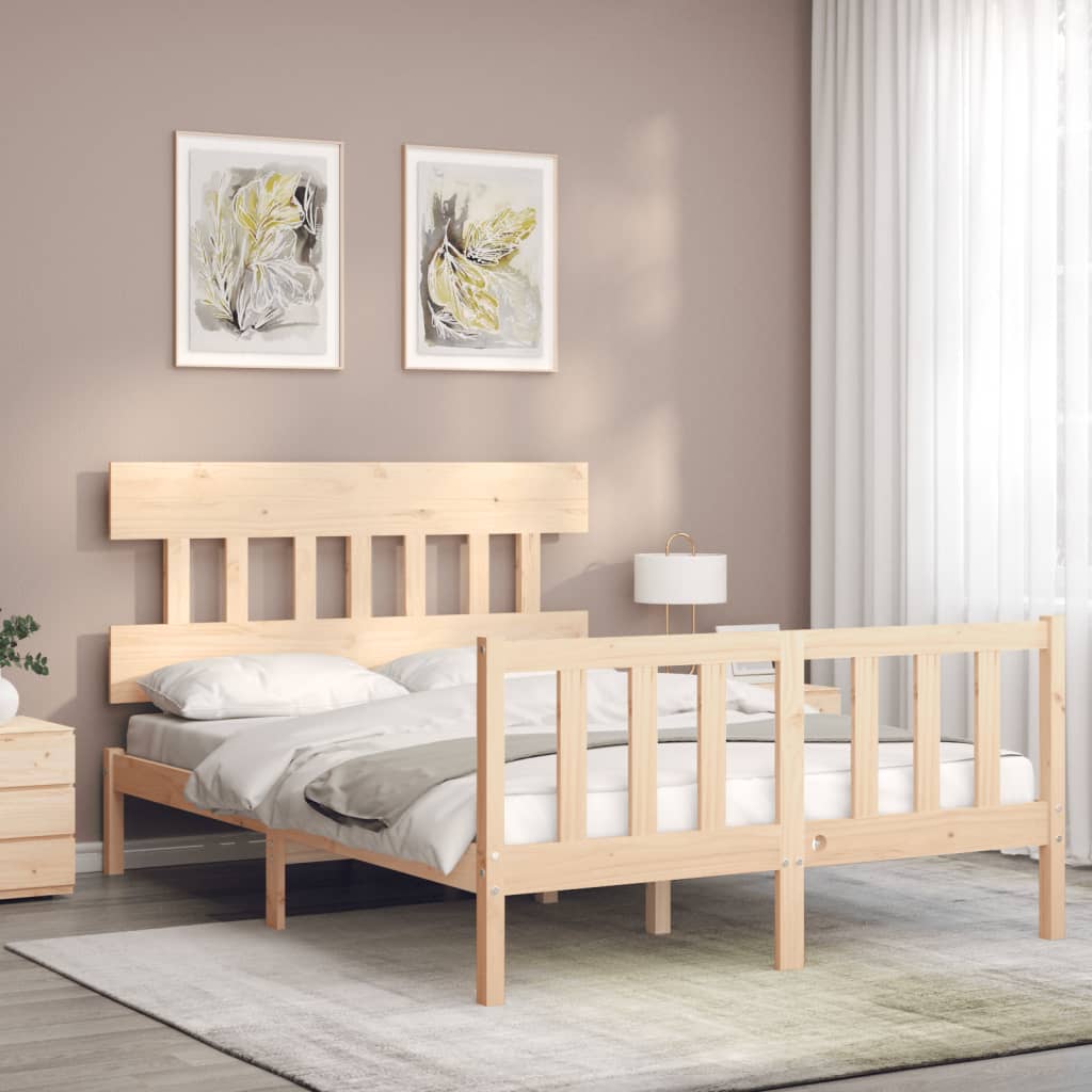 vidaXL Bedframe zonder matras massief grenenhout 140x190 cm afbeelding