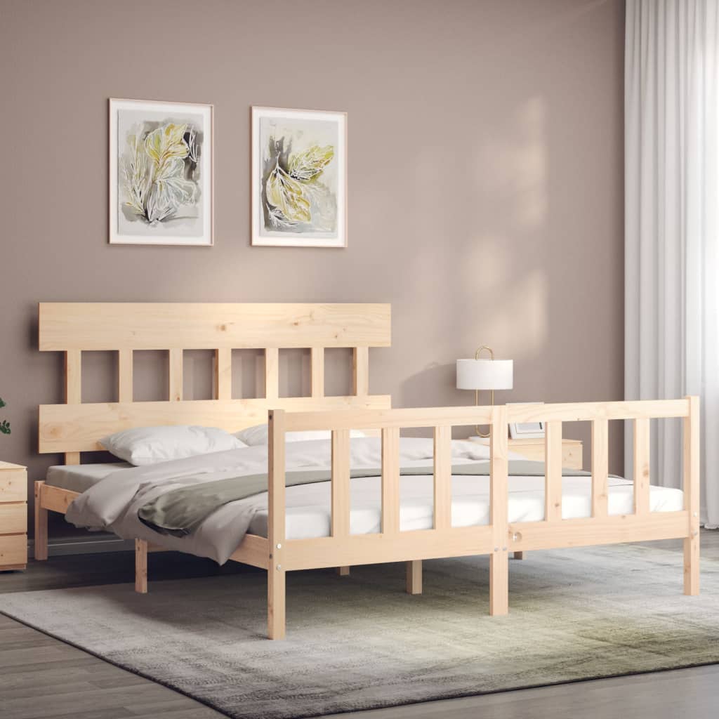 vidaXL Bedframe zonder matras massief grenenhout 160x200 cm afbeelding