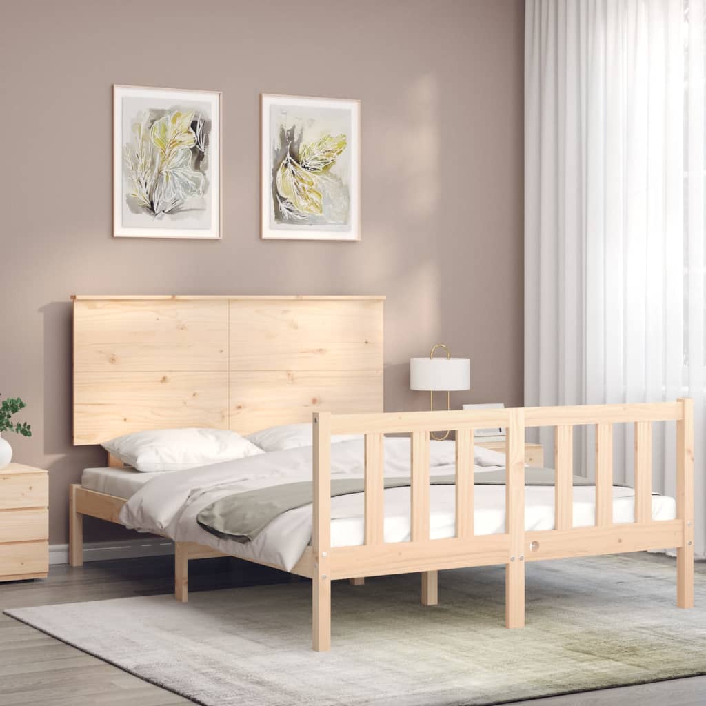 vidaXL Bedframe zonder matras massief grenenhout 140x200 cm afbeelding