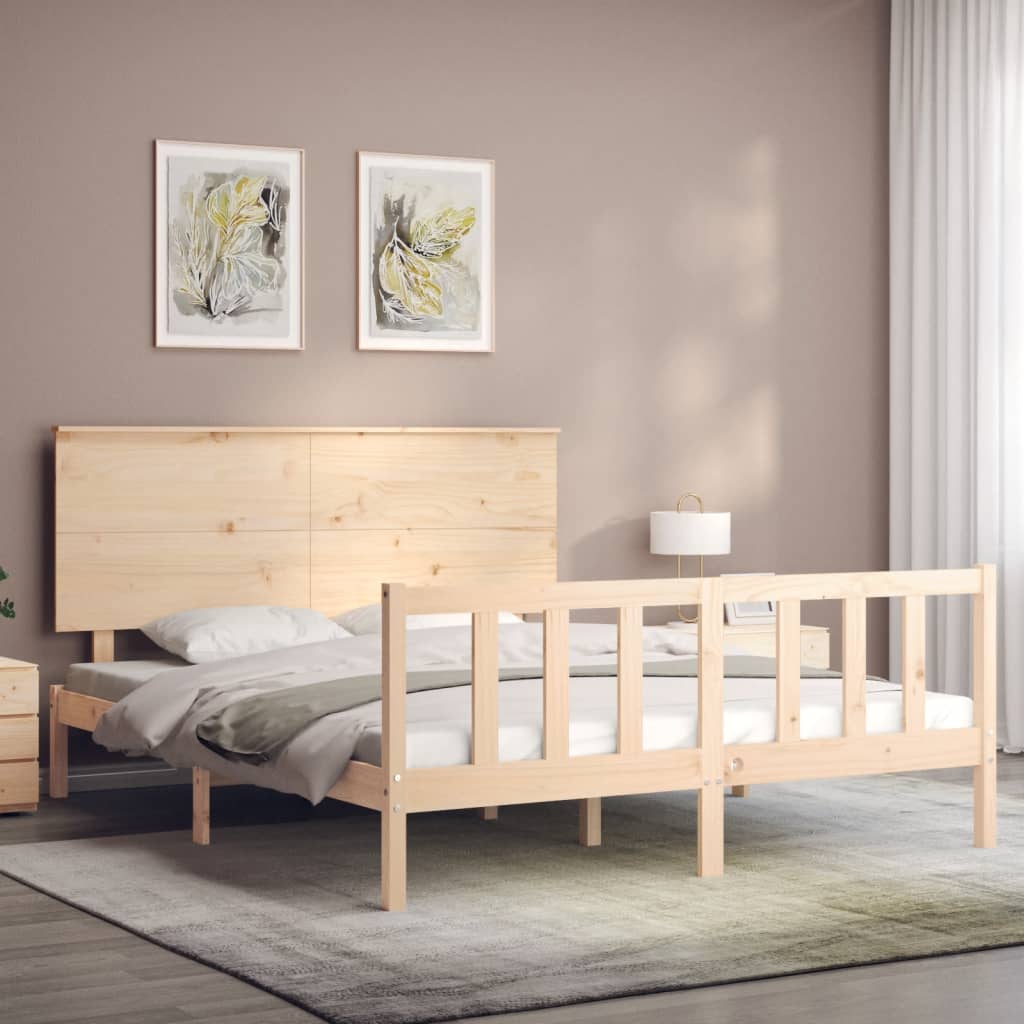 vidaXL Bedframe zonder matras massief grenenhout 160x200 cm afbeelding