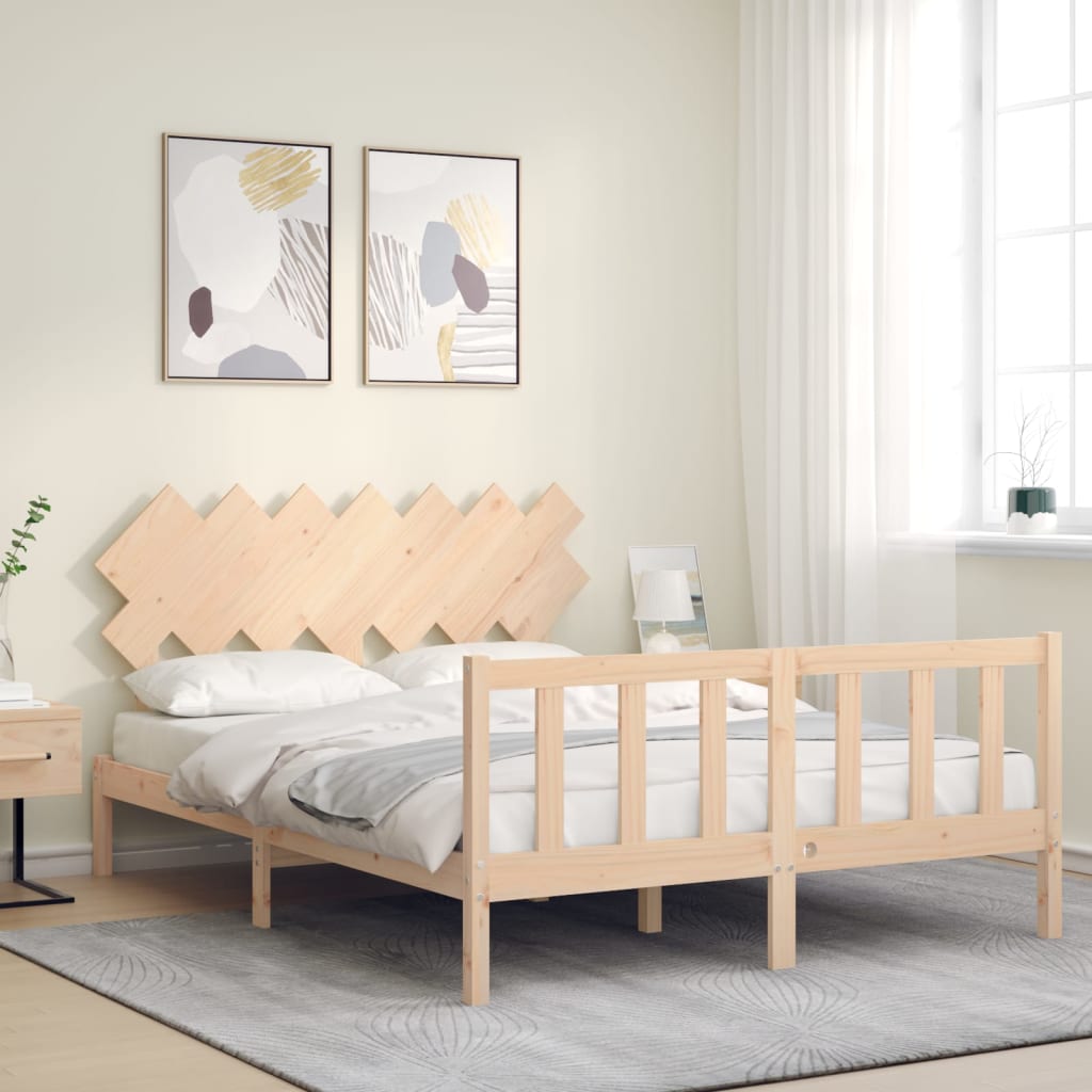 vidaXL Bedframe zonder matras massief grenenhout 140x190 cm afbeelding