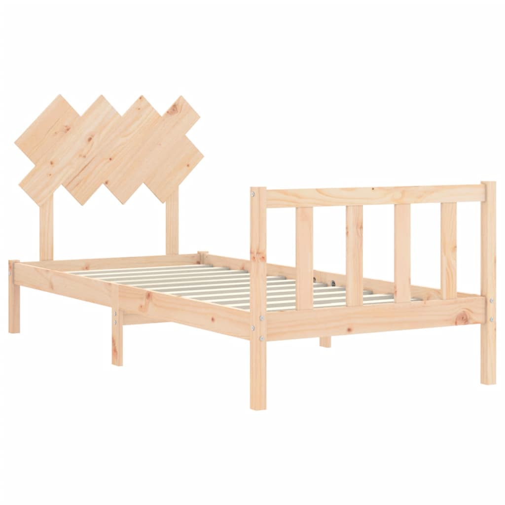 Cadru de pat cu tăblie, 90x200 cm, lemn masiv