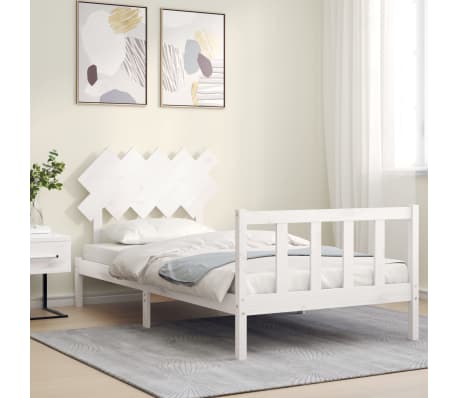 vidaXL Bed Frame without Mattress White 100x200 cm Solid Wood Pine