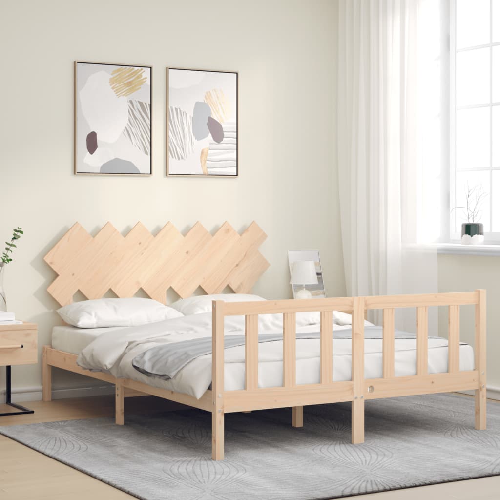 vidaXL Bedframe zonder matras massief grenenhout 140x200 cm afbeelding