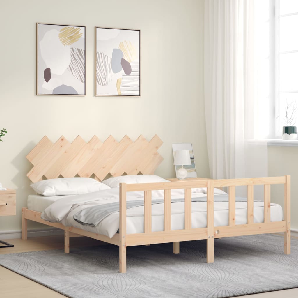 vidaXL Bedframe zonder matras massief grenenhout 160x200 cm afbeelding